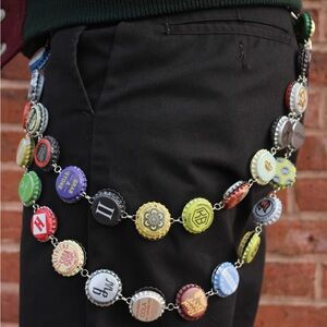 Bottle Cap wallet chain featuring silver